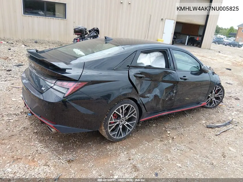 2022 Hyundai Elantra N VIN: KMHLW4AK7NU005825 Lot: 45180511