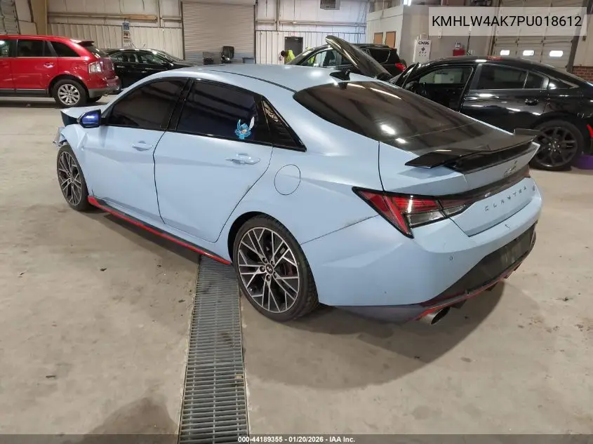 2023 Hyundai Elantra N VIN: KMHLW4AK7PU018612 Lot: 44189355
