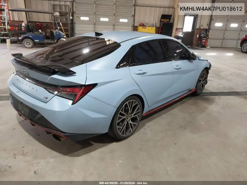 2023 Hyundai Elantra N VIN: KMHLW4AK7PU018612 Lot: 44189355