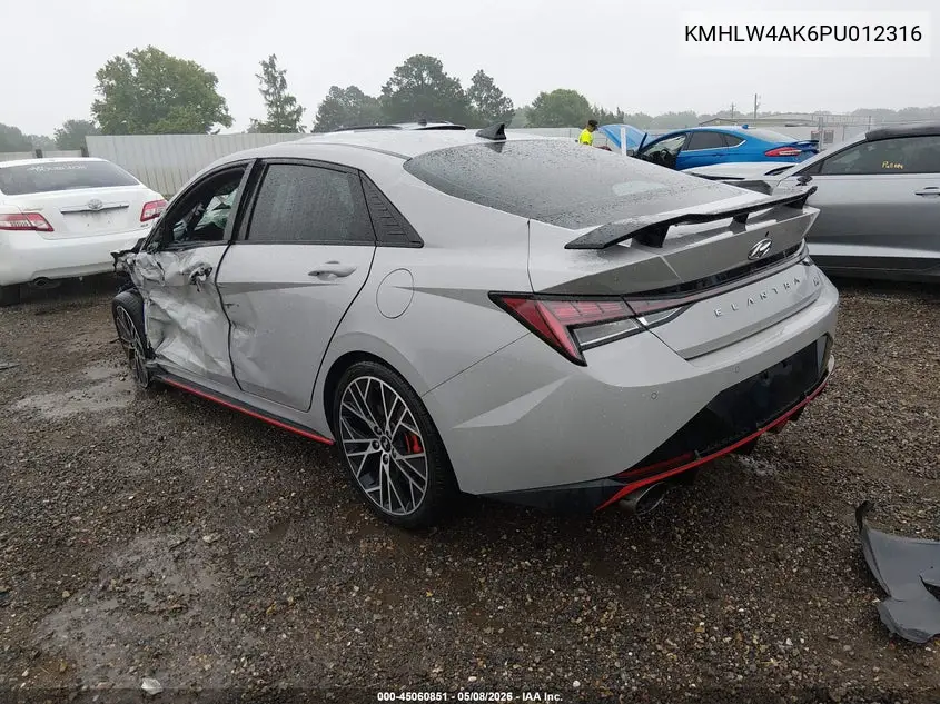 2023 Hyundai Elantra N VIN: KMHLW4AK6PU012316 Lot: 45060851