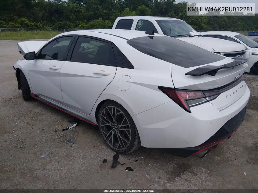 2023 Hyundai Elantra N VIN: KMHLW4AK2PU012281 Lot: 45466695