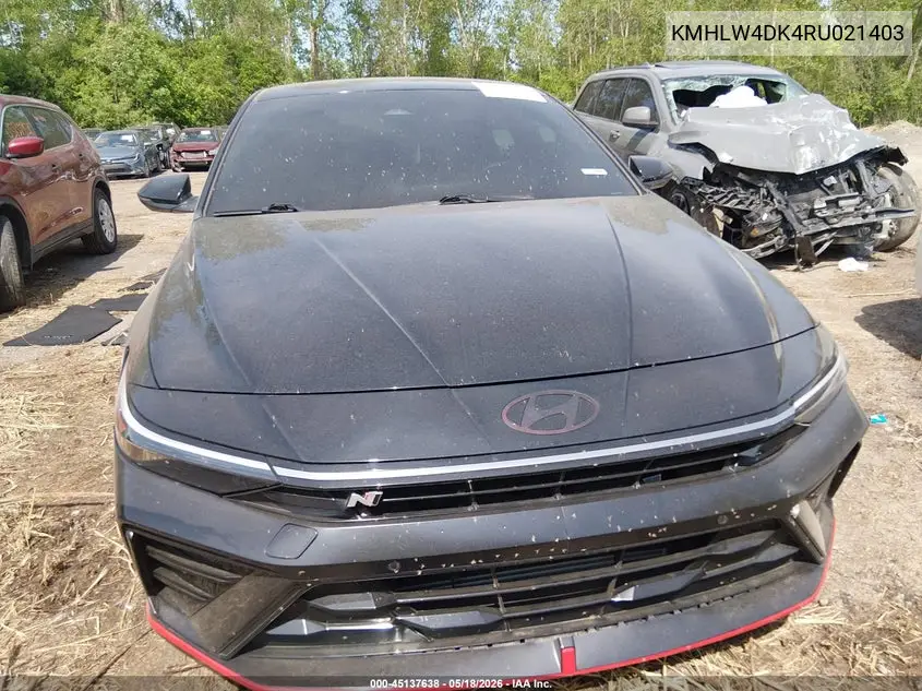 2024 Hyundai Elantra N VIN: KMHLW4DK4RU021403 Lot: 45137638