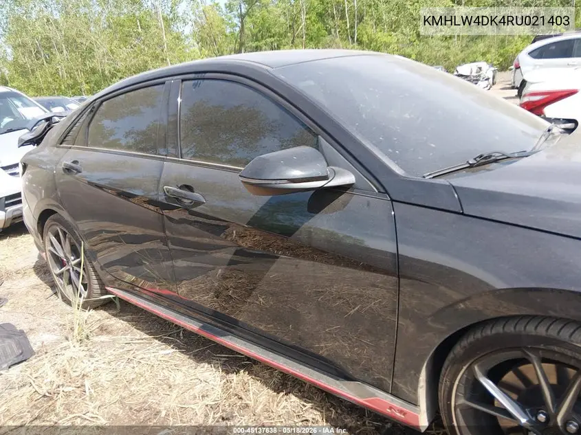 2024 Hyundai Elantra N VIN: KMHLW4DK4RU021403 Lot: 45137638