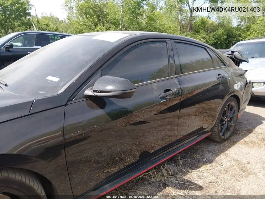 2024 Hyundai Elantra N VIN: KMHLW4DK4RU021403 Lot: 45137638