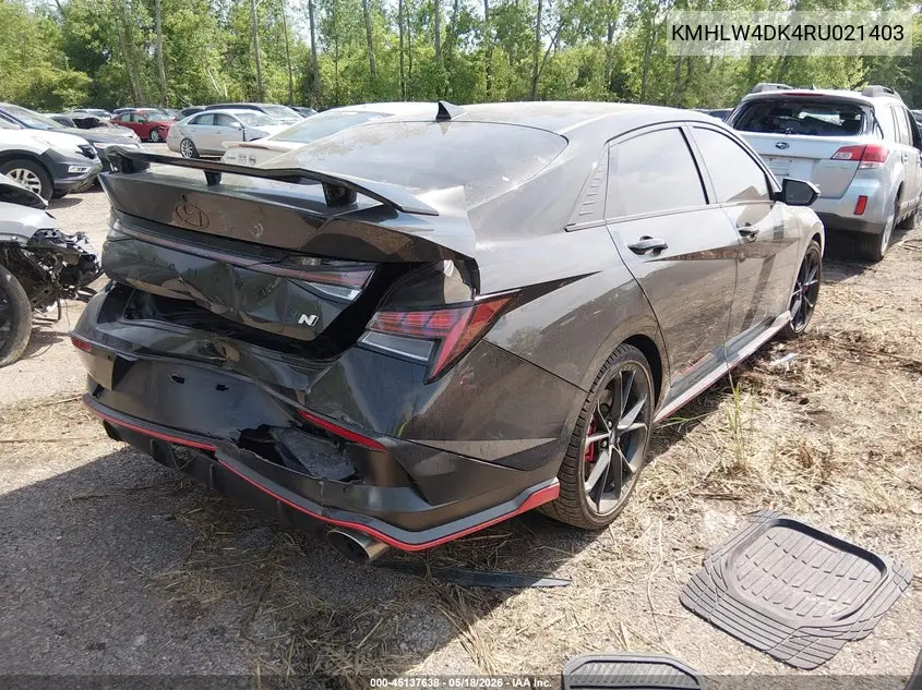 2024 Hyundai Elantra N VIN: KMHLW4DK4RU021403 Lot: 45137638