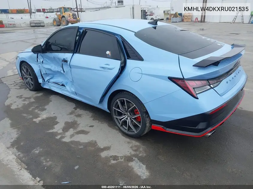 2024 Hyundai Elantra N VIN: KMHLW4DKXRU021535 Lot: 45261111