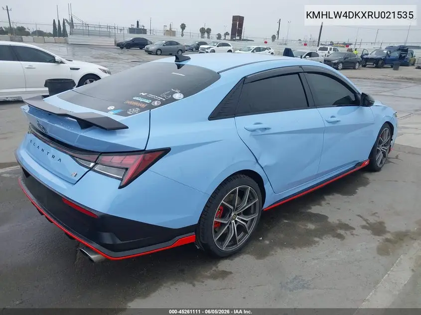2024 Hyundai Elantra N VIN: KMHLW4DKXRU021535 Lot: 45261111