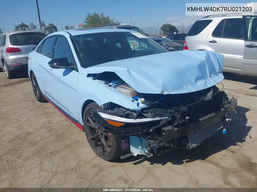 2024 Hyundai Elantra N VIN: KMHLW4DK7RU021203 Lot: 45630321