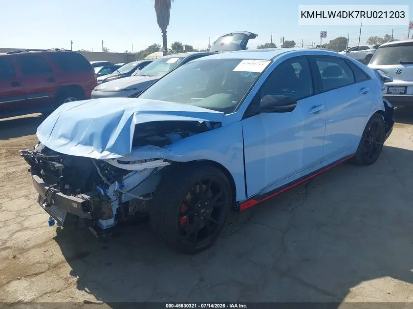 2024 Hyundai Elantra N VIN: KMHLW4DK7RU021203 Lot: 45630321