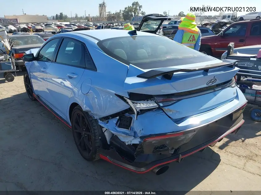 2024 Hyundai Elantra N VIN: KMHLW4DK7RU021203 Lot: 45630321