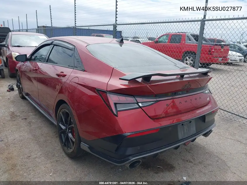 2025 Hyundai Elantra N VIN: KMHLW4DK5SU027877 Lot: 44781301
