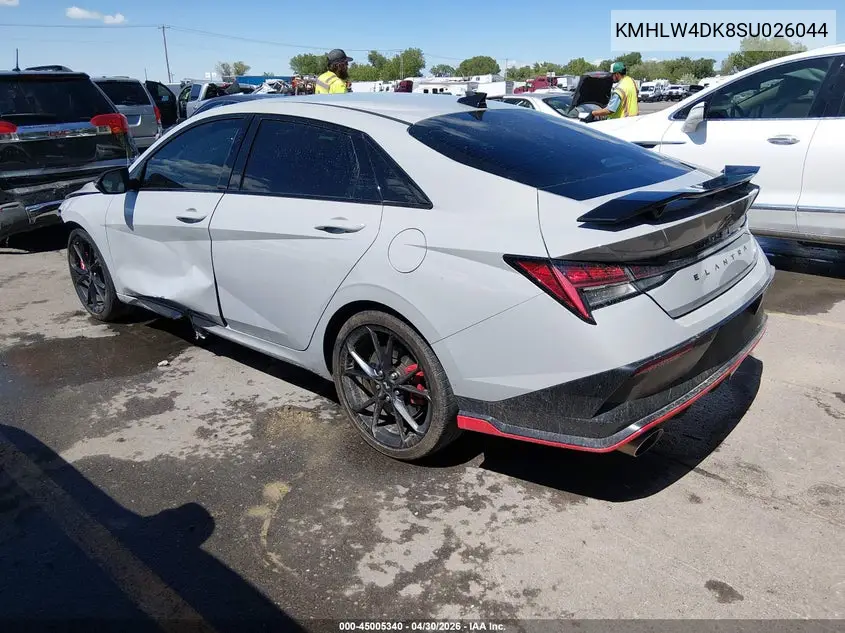 2025 Hyundai Elantra N VIN: KMHLW4DK8SU026044 Lot: 45005340