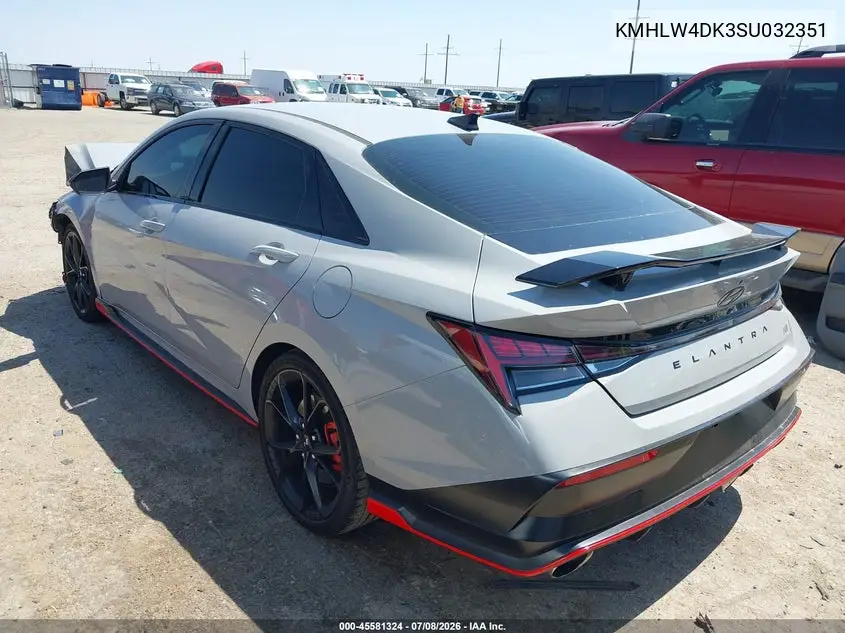 2025 Hyundai Elantra N VIN: KMHLW4DK3SU032351 Lot: 45581324