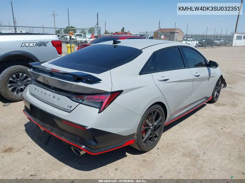 2025 Hyundai Elantra N VIN: KMHLW4DK3SU032351 Lot: 45581324