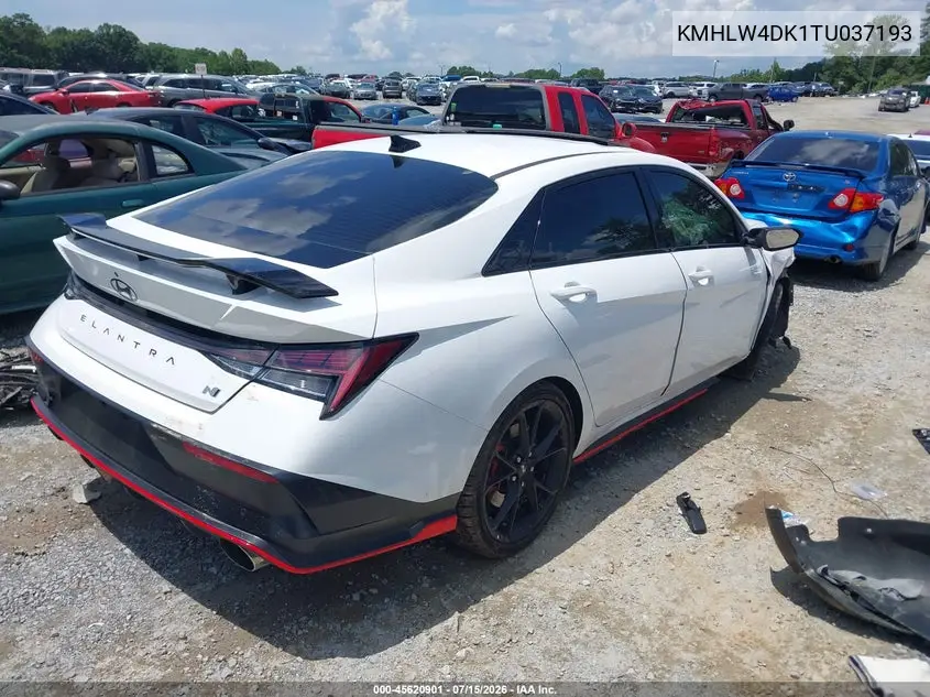 2026 Hyundai Elantra N VIN: KMHLW4DK1TU037193 Lot: 45620901