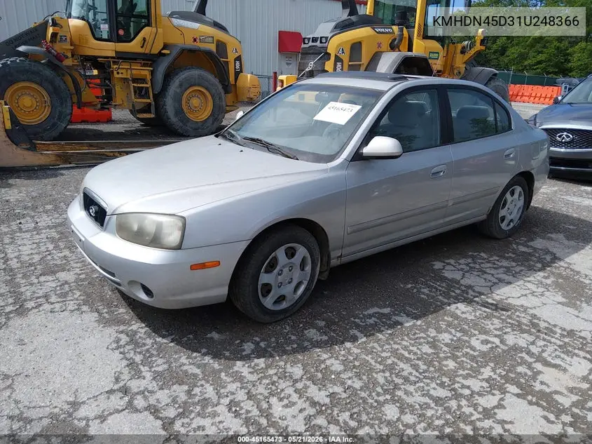 2001 Hyundai Elantra Gls VIN: KMHDN45D31U248366 Lot: 45165473