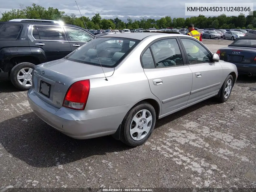 2001 Hyundai Elantra Gls VIN: KMHDN45D31U248366 Lot: 45165473