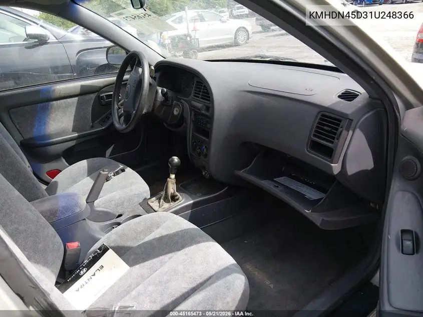 2001 Hyundai Elantra Gls VIN: KMHDN45D31U248366 Lot: 45165473