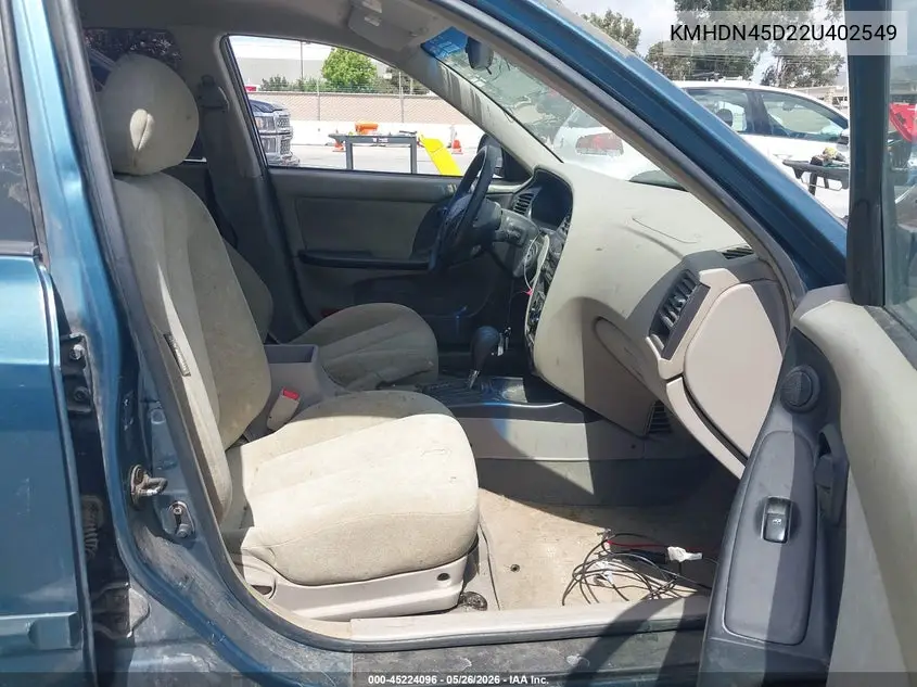 2002 Hyundai Elantra Gls VIN: KMHDN45D22U402549 Lot: 45224096