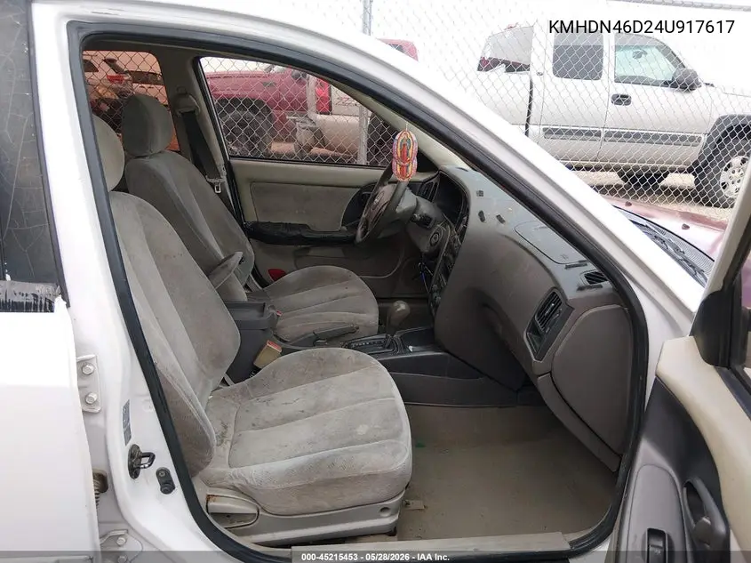 2004 Hyundai Elantra Gls/Gt VIN: KMHDN46D24U917617 Lot: 45215453