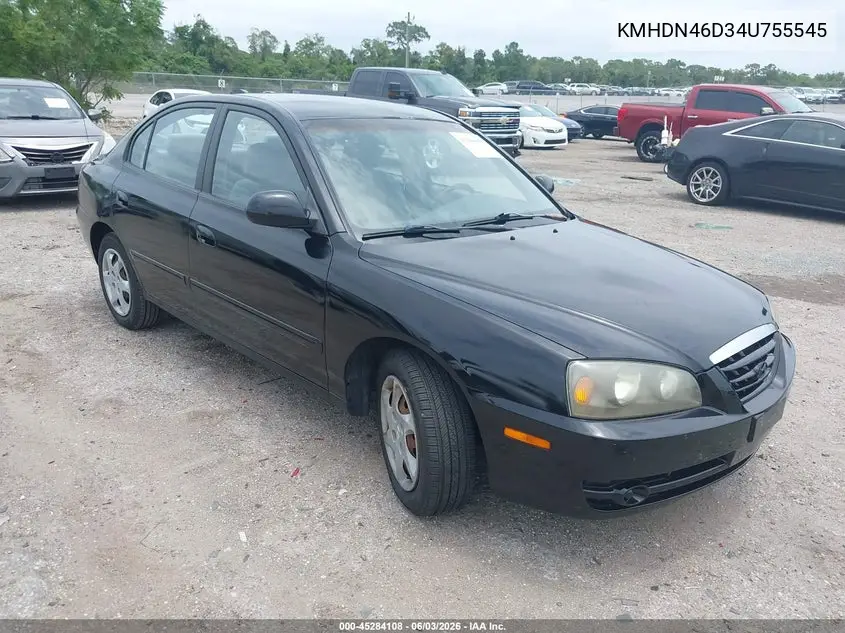 2004 Hyundai Elantra Gls/Gt VIN: KMHDN46D34U755545 Lot: 45284108