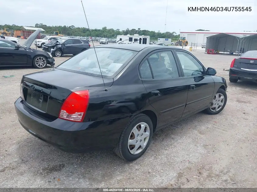 2004 Hyundai Elantra Gls/Gt VIN: KMHDN46D34U755545 Lot: 45284108