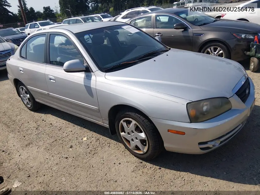 2006 Hyundai Elantra Gls/Limited VIN: KMHDN46D26U256478 Lot: 45650462