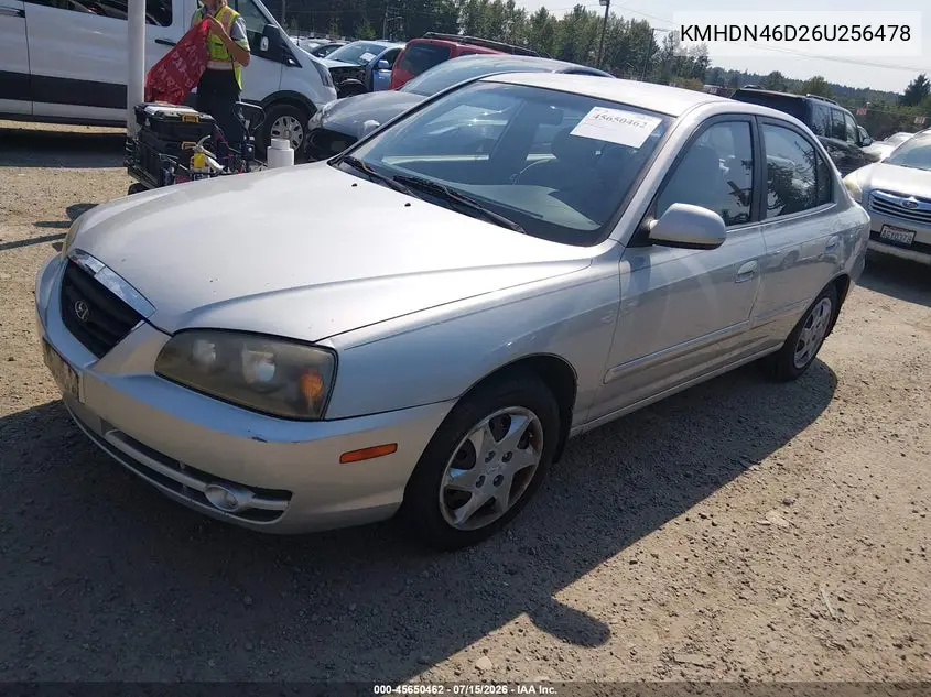2006 Hyundai Elantra Gls/Limited VIN: KMHDN46D26U256478 Lot: 45650462