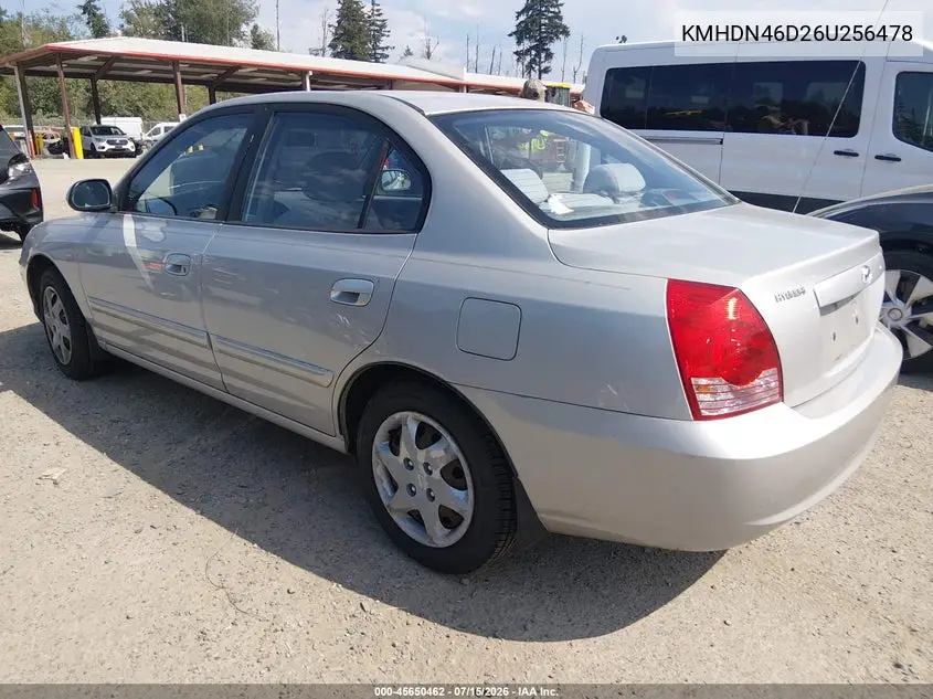 2006 Hyundai Elantra Gls/Limited VIN: KMHDN46D26U256478 Lot: 45650462