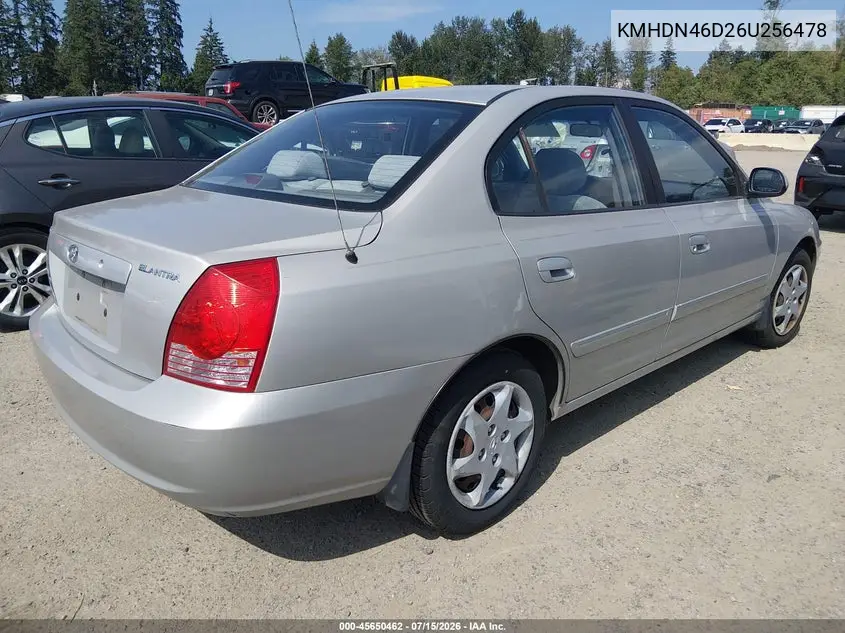 2006 Hyundai Elantra Gls/Limited VIN: KMHDN46D26U256478 Lot: 45650462