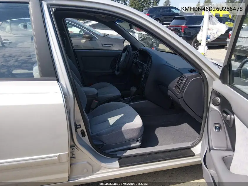 2006 Hyundai Elantra Gls/Limited VIN: KMHDN46D26U256478 Lot: 45650462