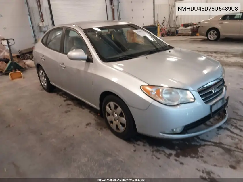 KMHDU46D78U548908 2008 Hyundai Elantra Gls/Se