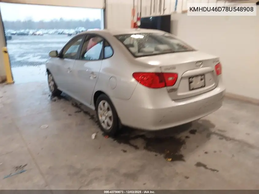 KMHDU46D78U548908 2008 Hyundai Elantra Gls/Se