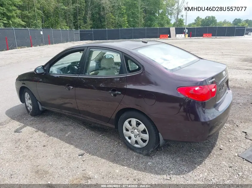 2008 Hyundai Elantra Gls/Se VIN: KMHDU46D28U557077 Lot: 45626003
