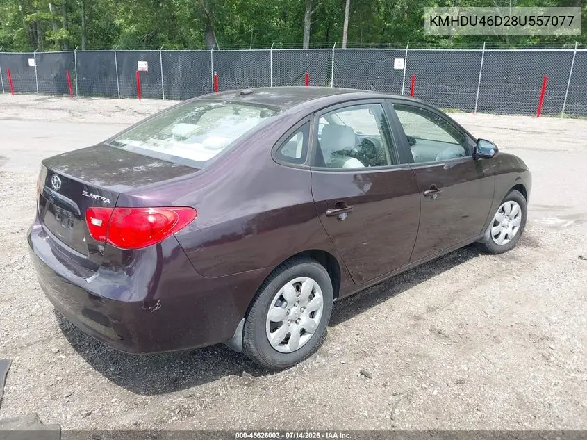 2008 Hyundai Elantra Gls/Se VIN: KMHDU46D28U557077 Lot: 45626003