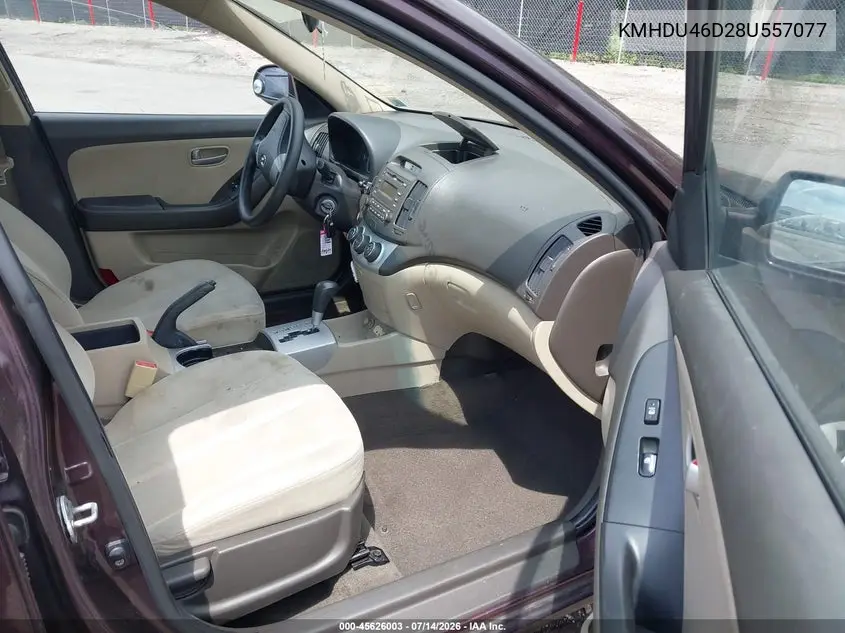 2008 Hyundai Elantra Gls/Se VIN: KMHDU46D28U557077 Lot: 45626003