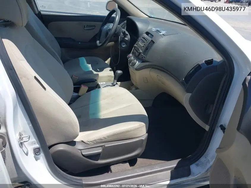 2008 Hyundai Elantra Gls/Se VIN: KMHDU46D98U435977 Lot: 45682292