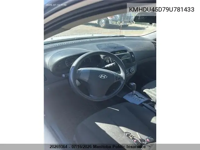 2009 Hyundai Elantra Gl VIN: KMHDU45D79U781433 Lot: 20269364