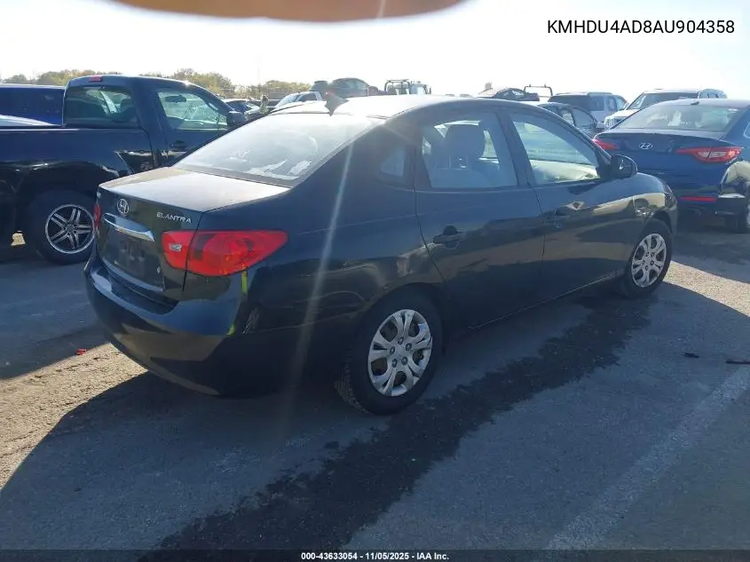 KMHDU4AD8AU904358 2010 Hyundai Elantra Gls