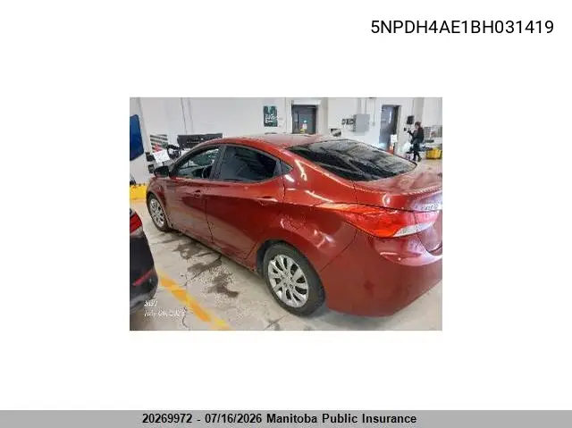 2011 Hyundai Elantra Gl VIN: 5NPDH4AE1BH031419 Lot: 20269972