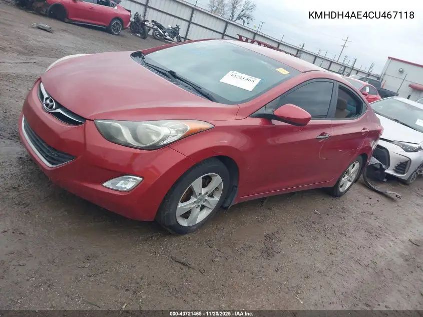 KMHDH4AE4CU467118 2012 Hyundai Elantra Gls (Ulsan Plant)