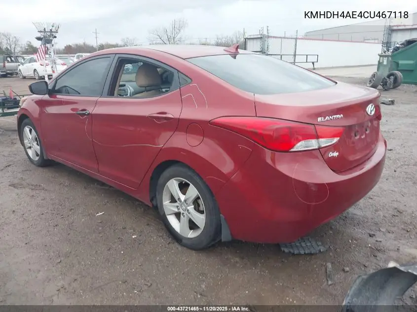 KMHDH4AE4CU467118 2012 Hyundai Elantra Gls (Ulsan Plant)