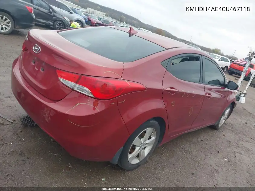 KMHDH4AE4CU467118 2012 Hyundai Elantra Gls (Ulsan Plant)