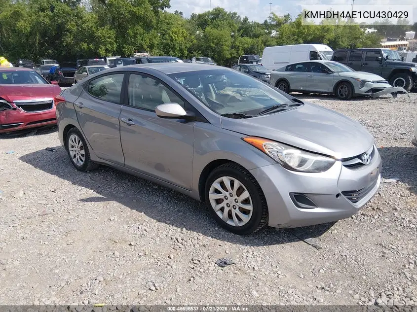 2012 Hyundai Elantra Gls (Ulsan Plant) VIN: KMHDH4AE1CU430429 Lot: 45696537