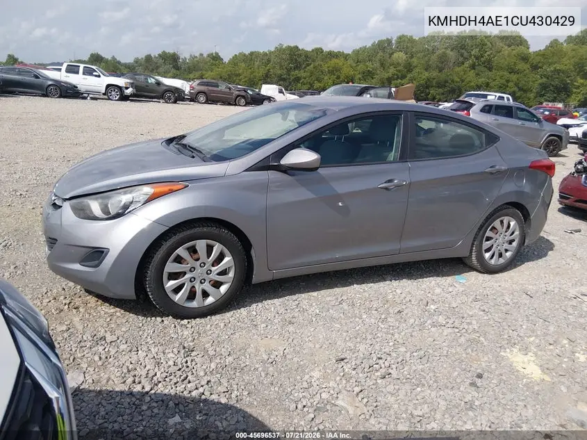 2012 Hyundai Elantra Gls (Ulsan Plant) VIN: KMHDH4AE1CU430429 Lot: 45696537