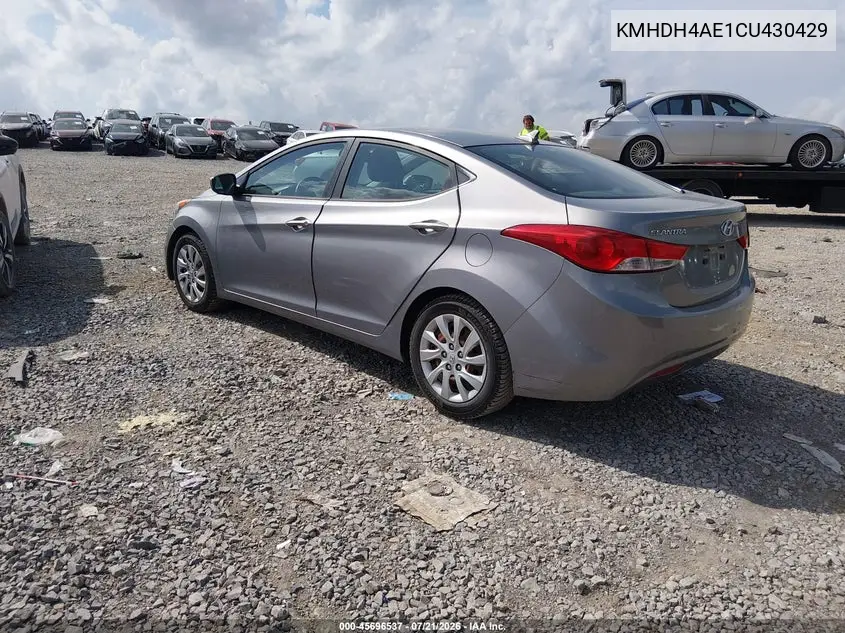 2012 Hyundai Elantra Gls (Ulsan Plant) VIN: KMHDH4AE1CU430429 Lot: 45696537
