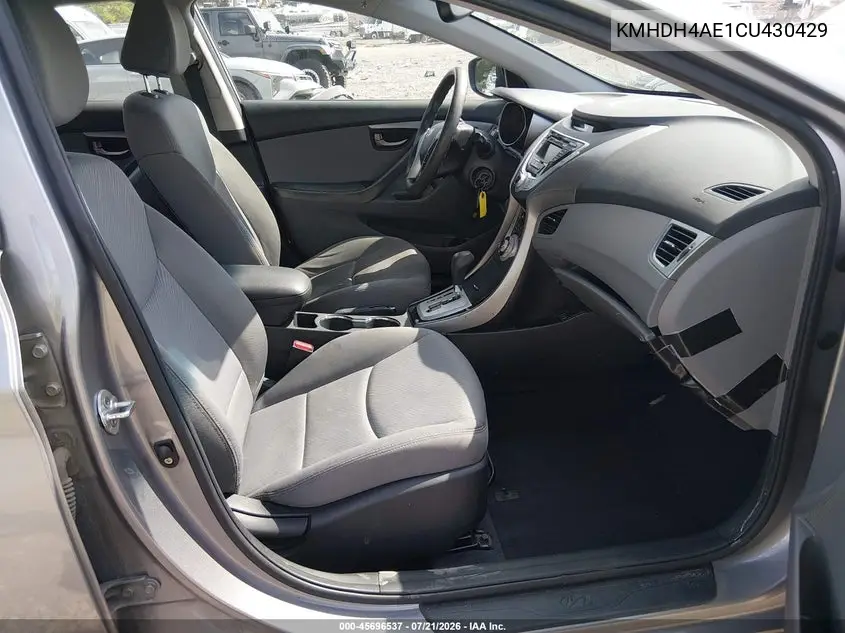 2012 Hyundai Elantra Gls (Ulsan Plant) VIN: KMHDH4AE1CU430429 Lot: 45696537