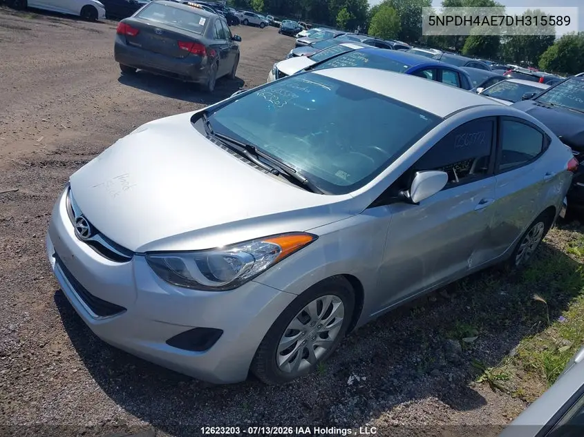 2013 Hyundai Elantra Gl VIN: 5NPDH4AE7DH315589 Lot: 12623203