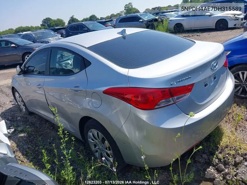 2013 Hyundai Elantra Gl VIN: 5NPDH4AE7DH315589 Lot: 12623203