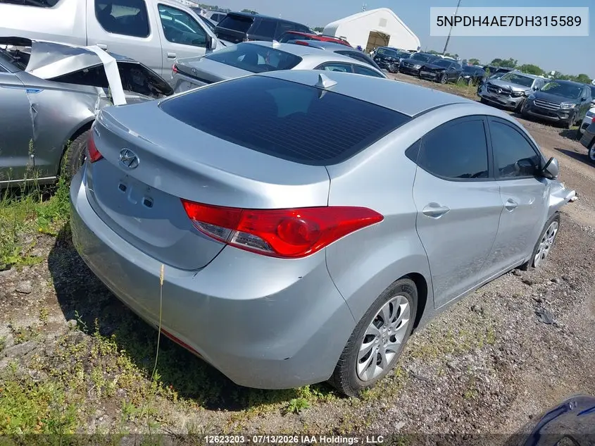 2013 Hyundai Elantra Gl VIN: 5NPDH4AE7DH315589 Lot: 12623203